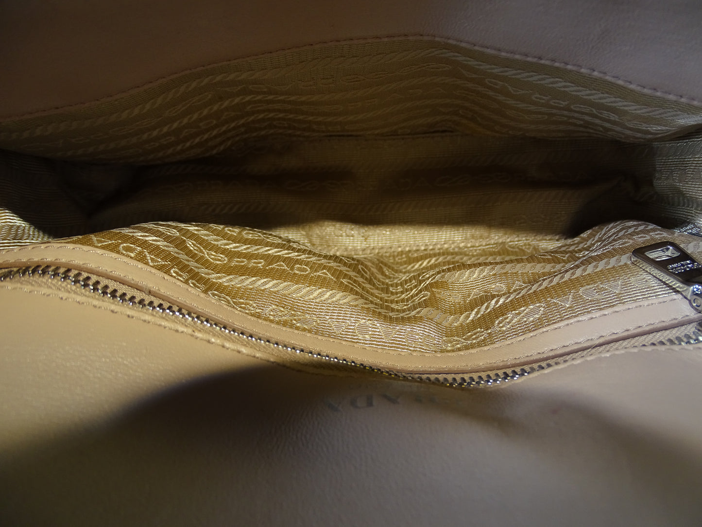 Prada Gaufre Push Lock Shoulder Bag Cammeo