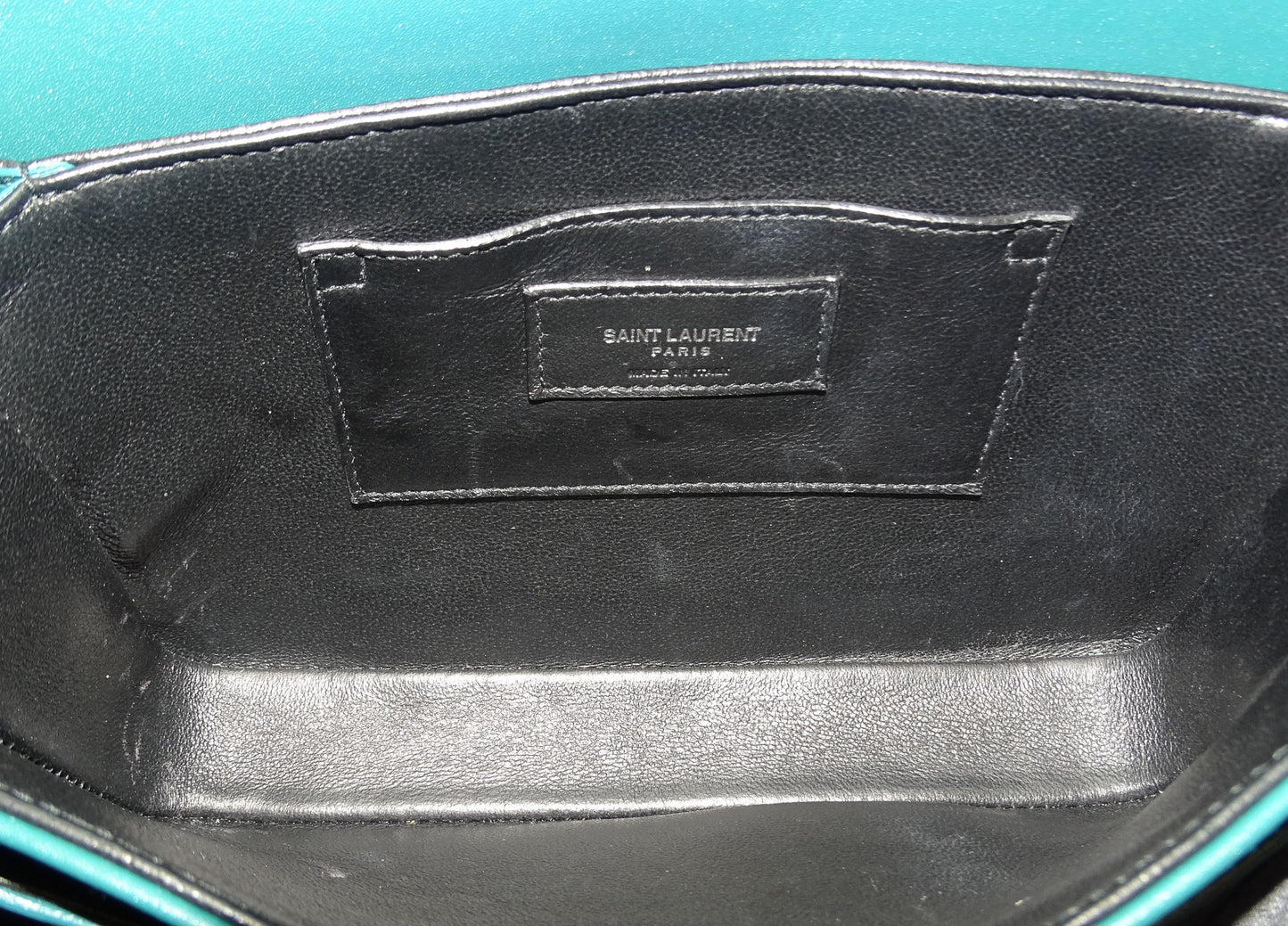 Saint Laurent Solferino Teal Box Leather Medium Satchel 2020