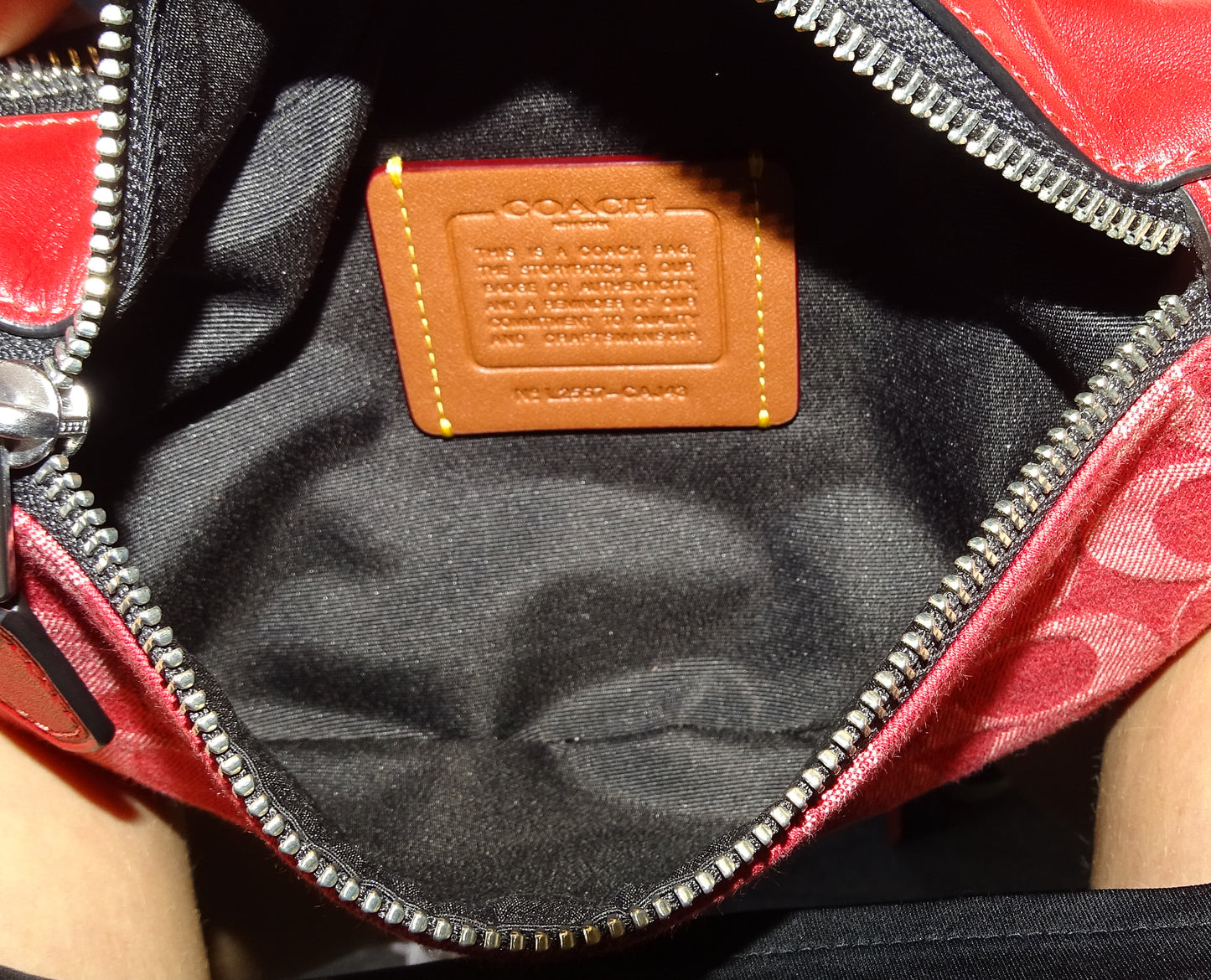 Coach Warren Mini Belt Bag Red Denim/Leather