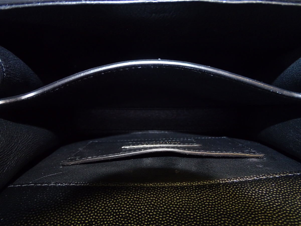 Saint Laurent Cassandra Mini Top Handle & Crossbody Bag Black Grain De Poudre