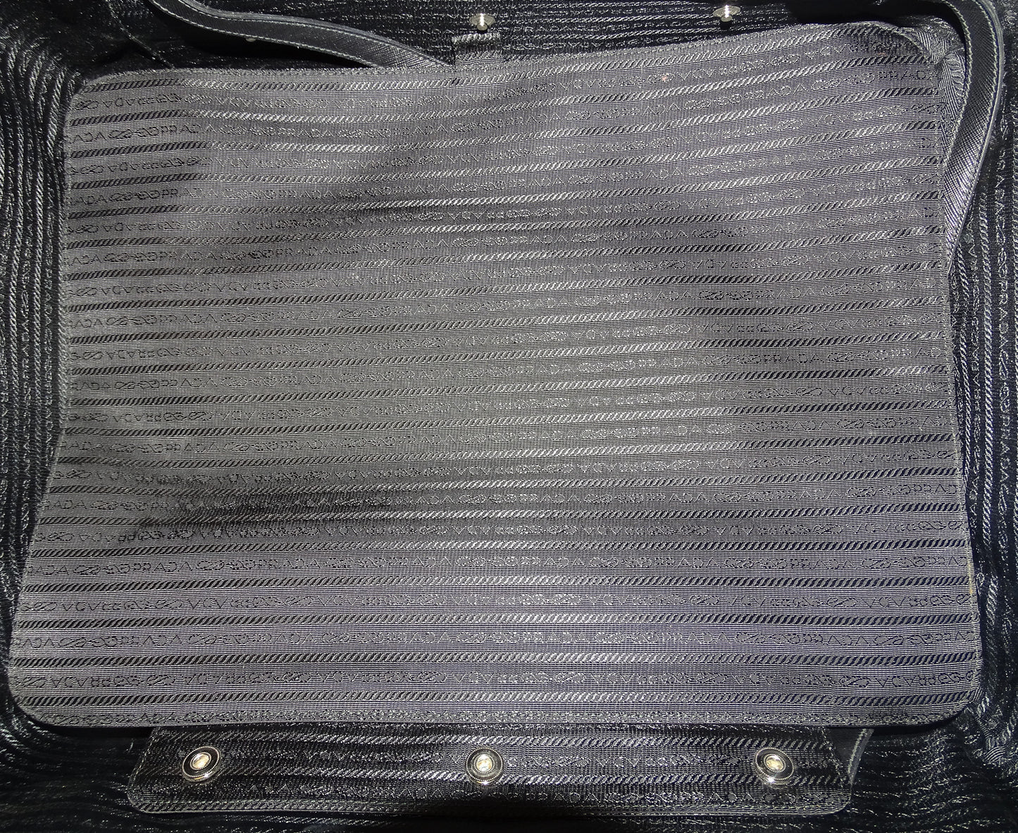 Prada Black Saffiano Leather Rolling Luggage