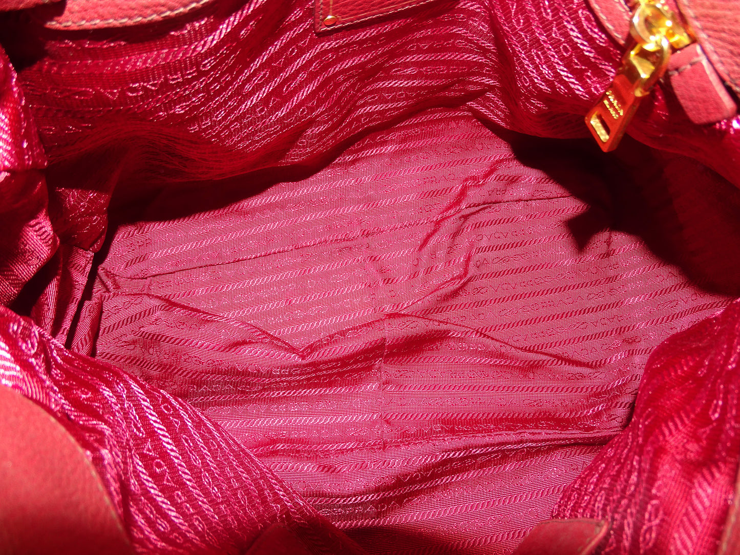 Prada Vitello Daino Satchel Red