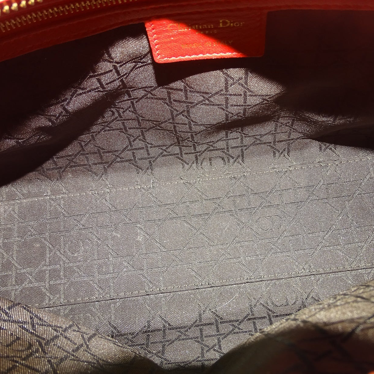 Dior Lady Dior Red Lambskin Large 2013