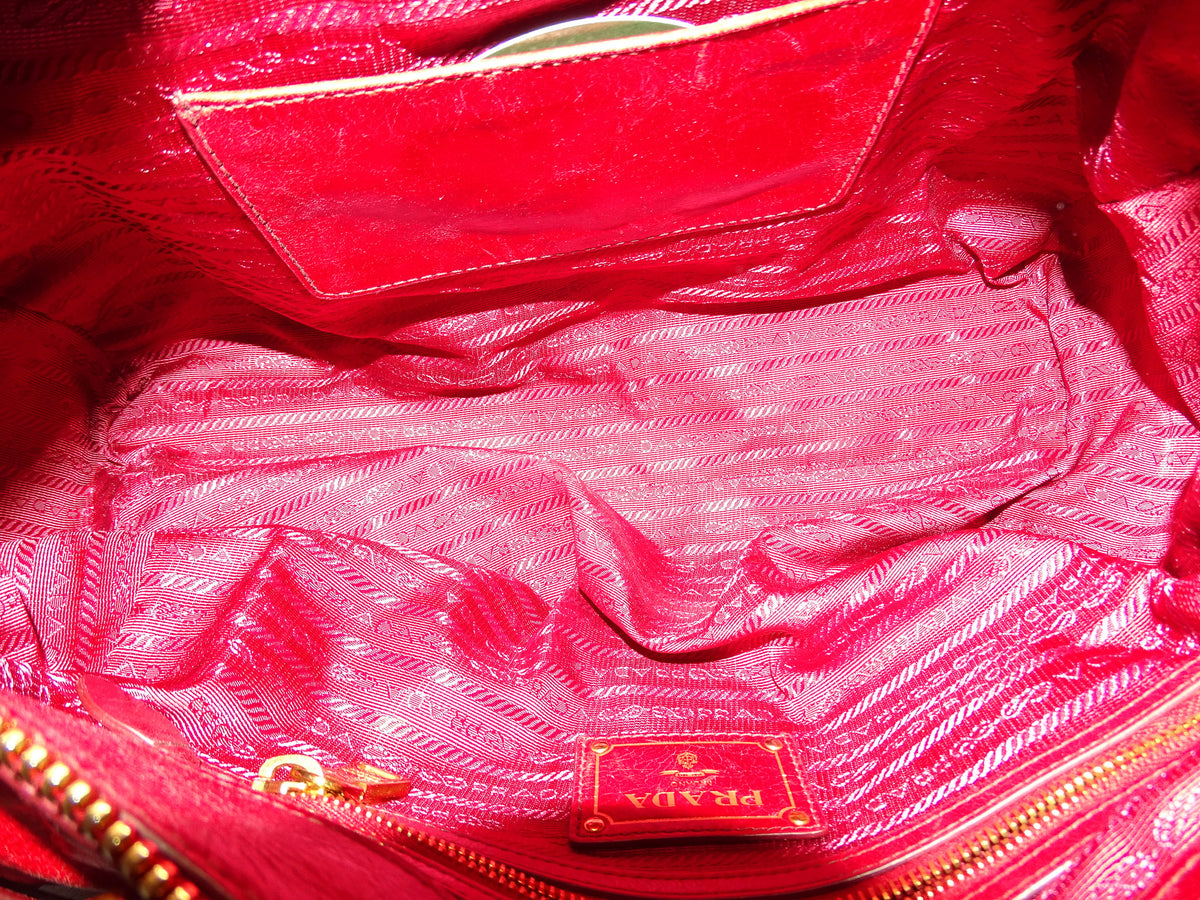 Prada 2 Way Bag With Strap Red GHW