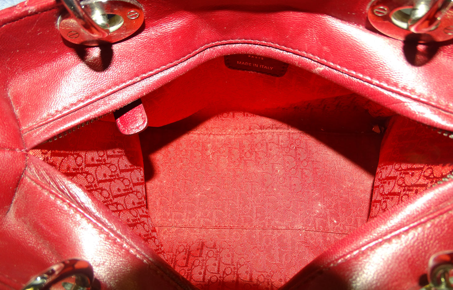 Dior Deep Red Vintage Medium Lady Dior 2007