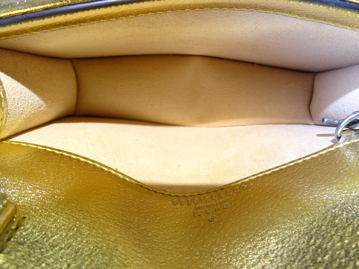 Gucci Dionysus Super Mini en cuir doré