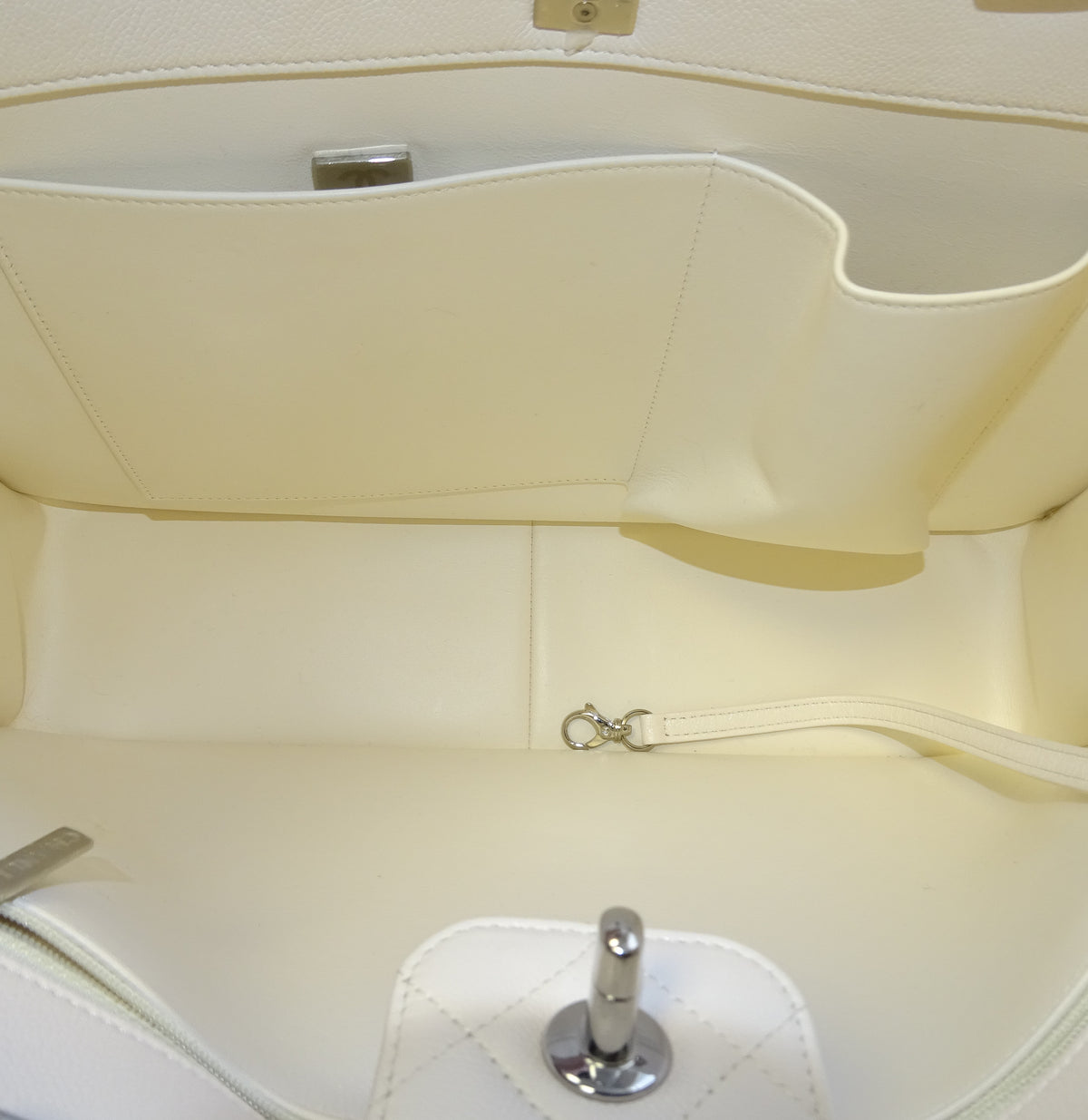 Chanel Classic Shopping Tote White Caviar Leather