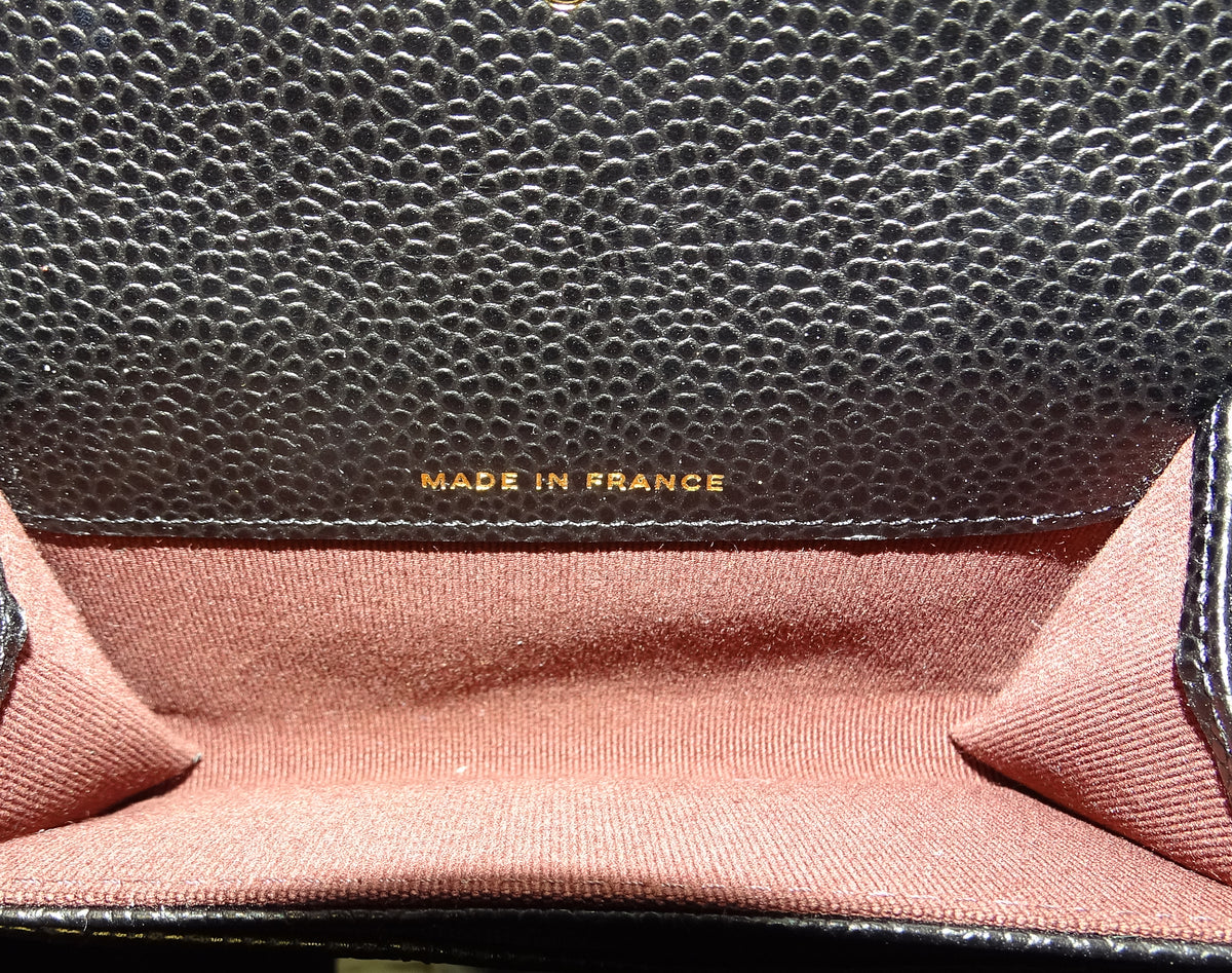 Chanel Flap Classic Card Holder Black caviar GHW (NFID)