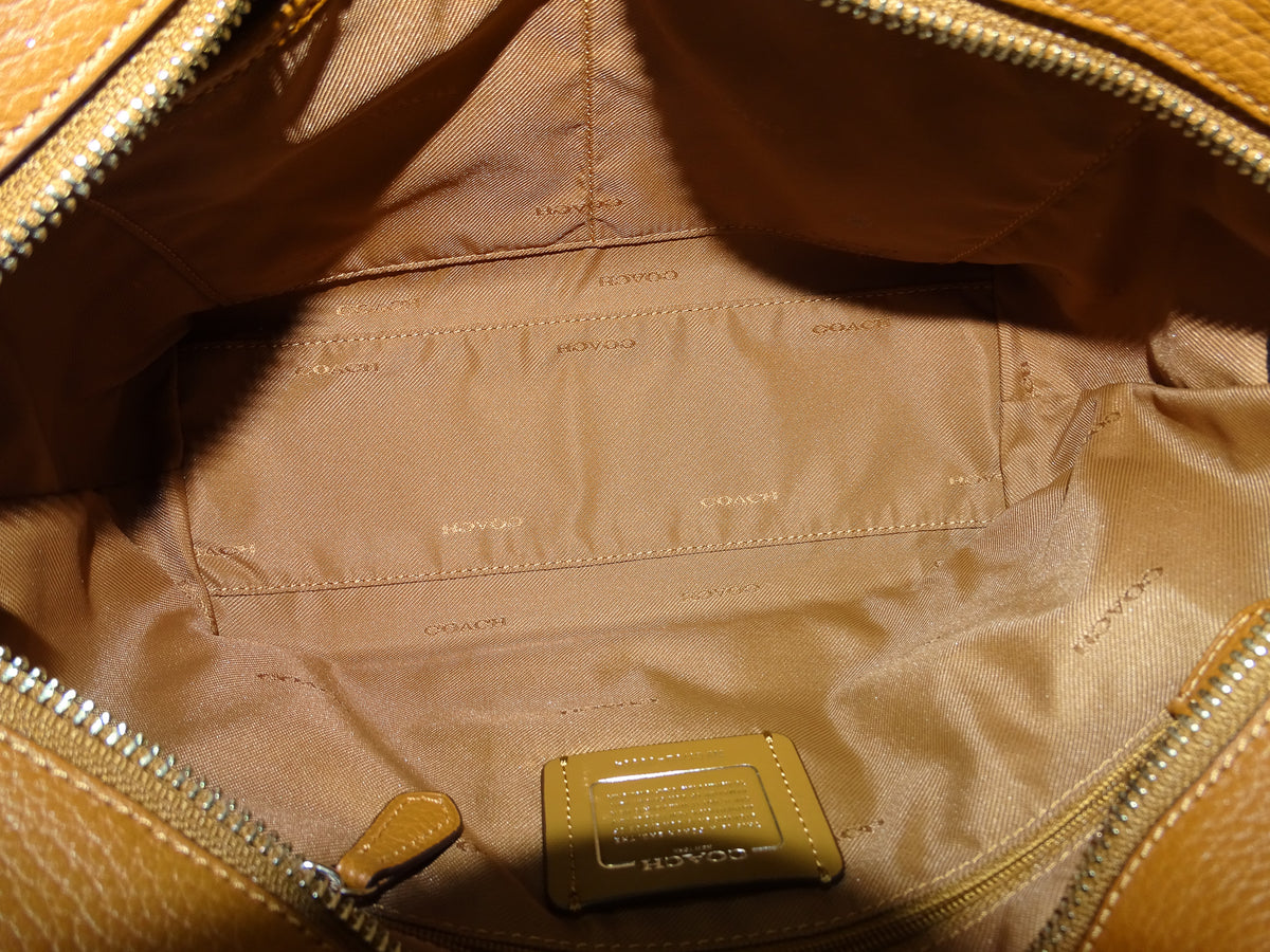 Coach Sofia Tote Small Tan Leather Silver HW