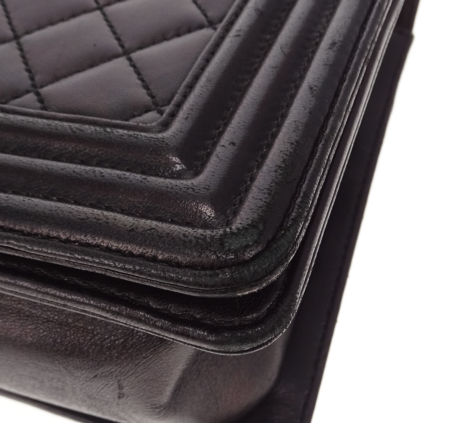 Chanel Boy Bag Large Lambskin 21 Series Black With Gold Hardware
