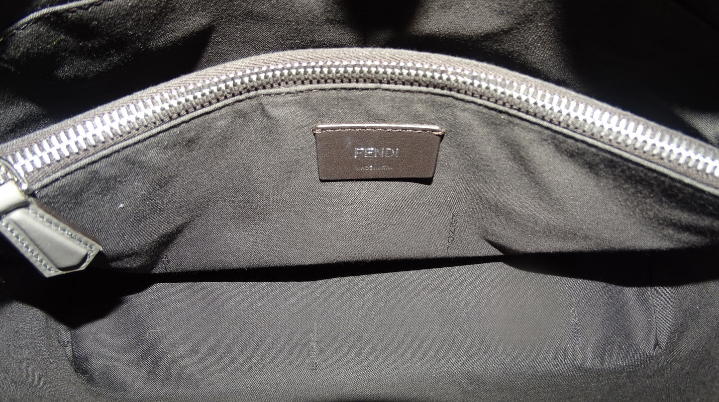 Fendi Grey Smooth Calfskin By The Way Medium Bag with Long Strap