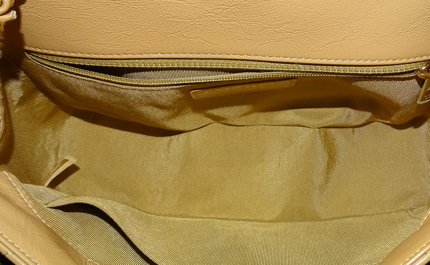 Chanel Shiny Beige Aged Calfskin Hold The Line Flap Bag 2019