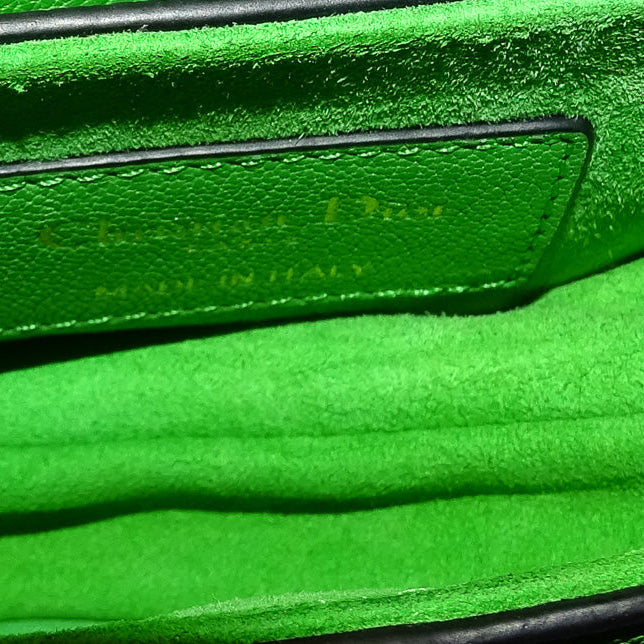 Dior Saddle Green Leather GHW Micro Bag with Strap 2022