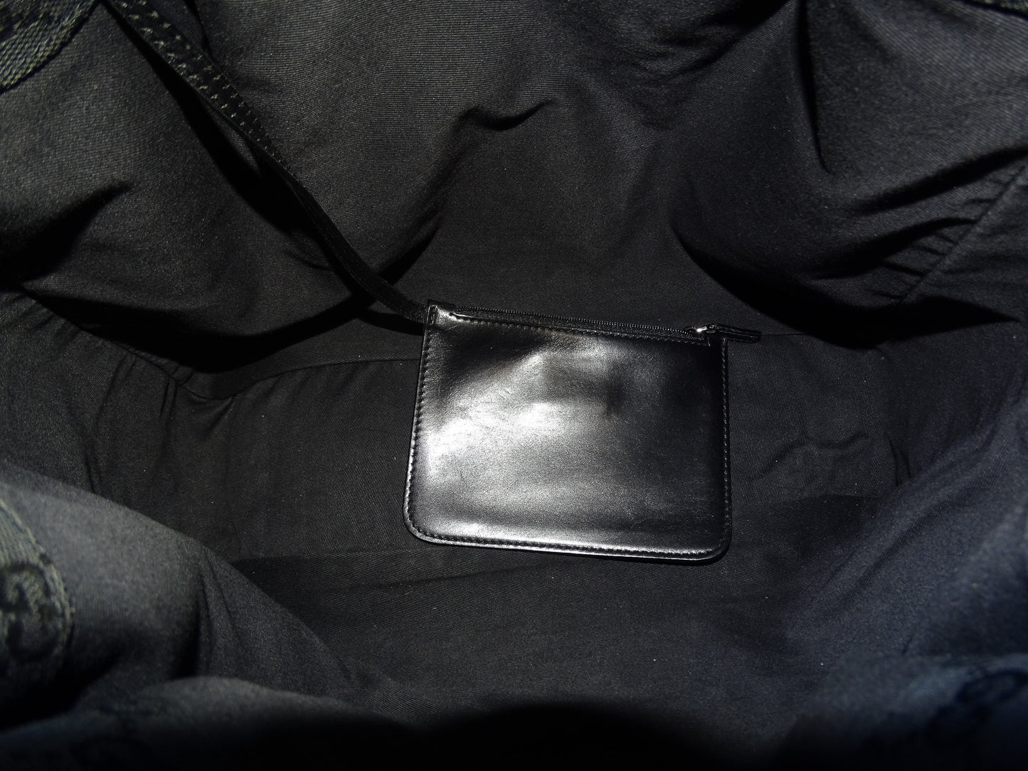 Gucci Vintage Black GG Tote Rouched