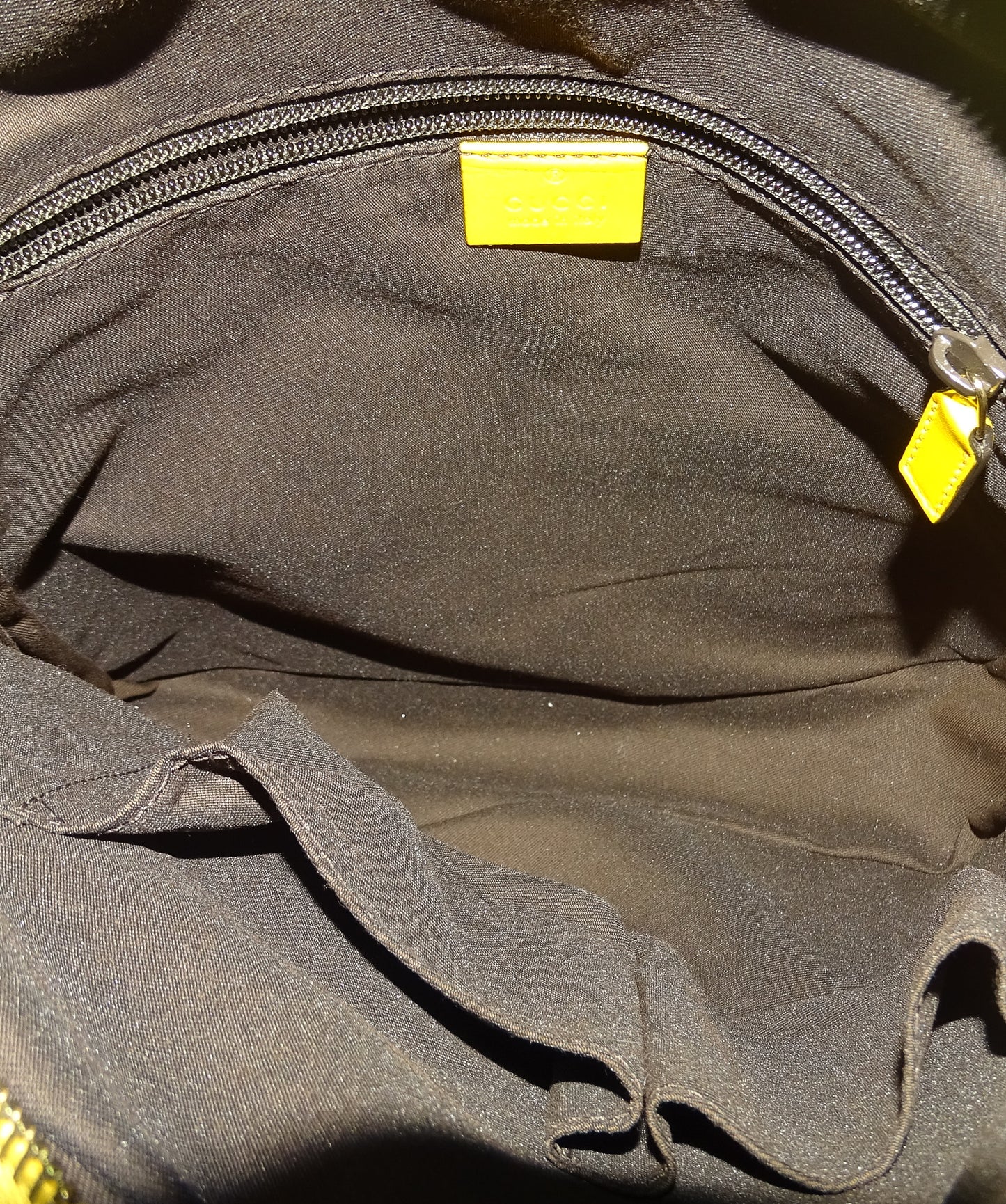 Gucci Yellow Diamante Leather Zipped Messenger Bag