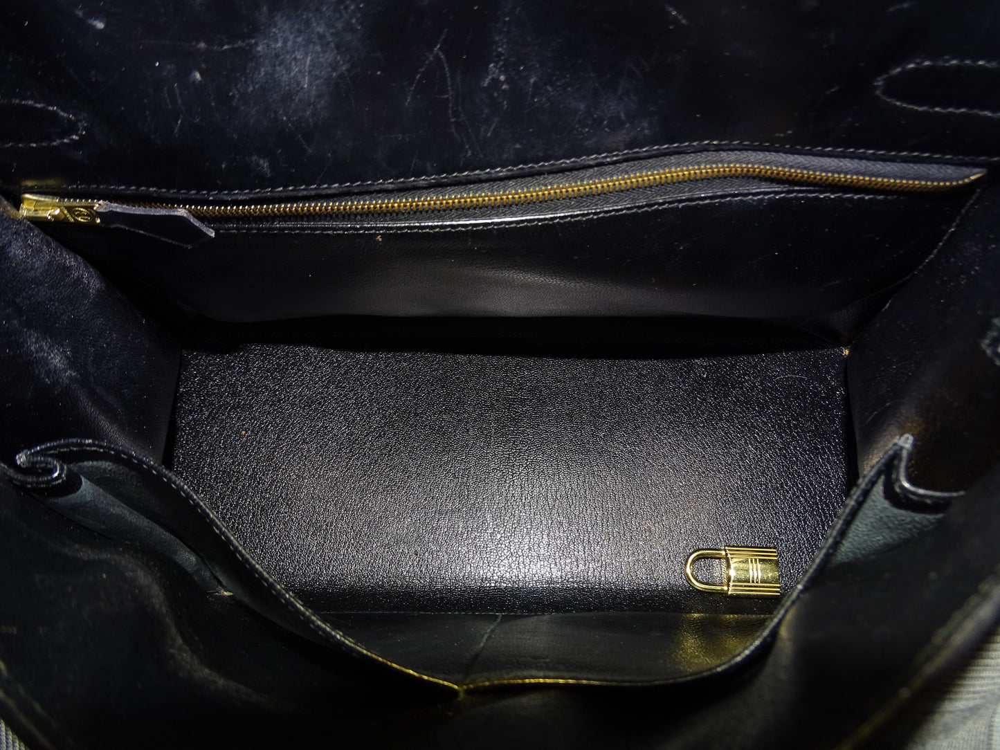 Hermes Black Box Leather GHW Vintage Kelly 32 1994