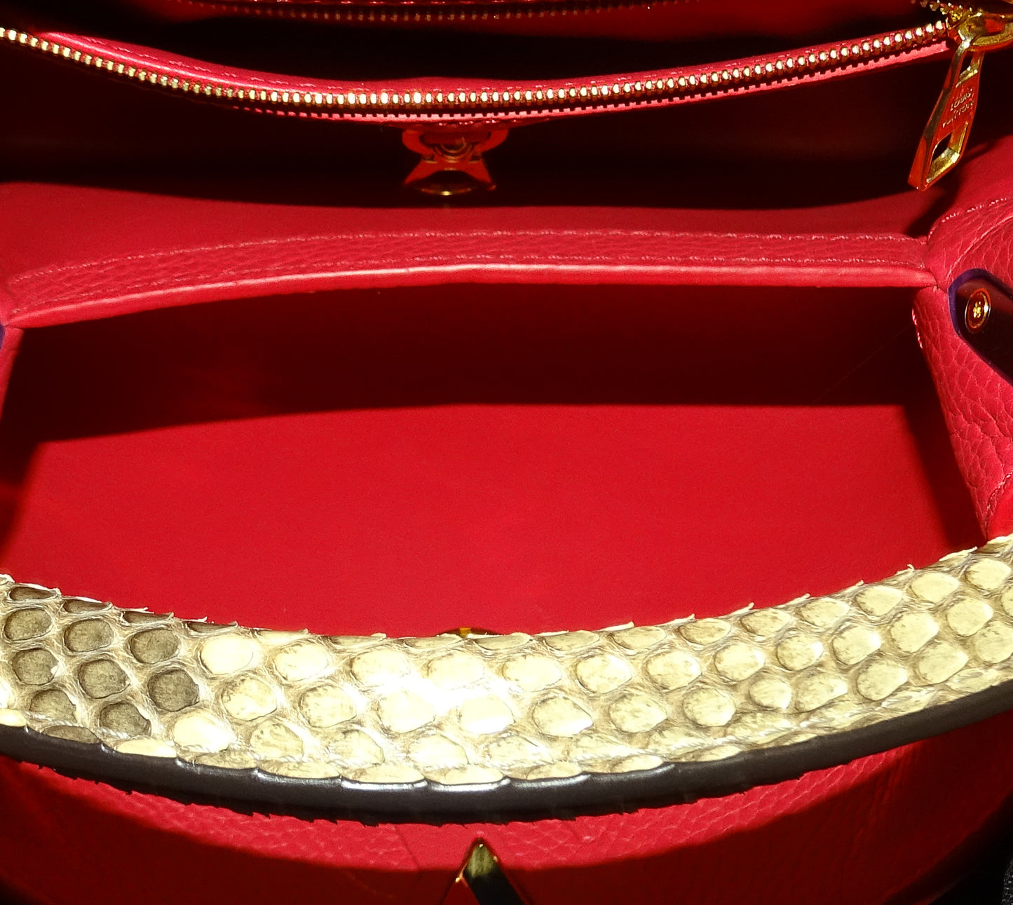 Louis Vuitton Pink Leather and Snake Handle Capucines BB AH4146 - 2016