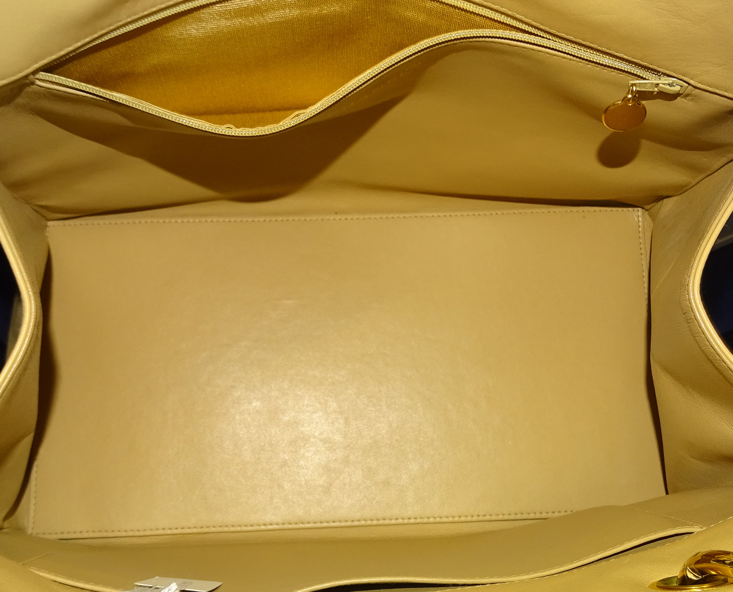 Chanel Beige Leather GHW Vintage Grand Timeless Tote 1996/97