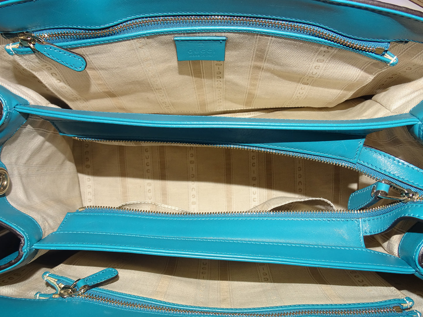 Gucci Teal Diamante Tote with Strap