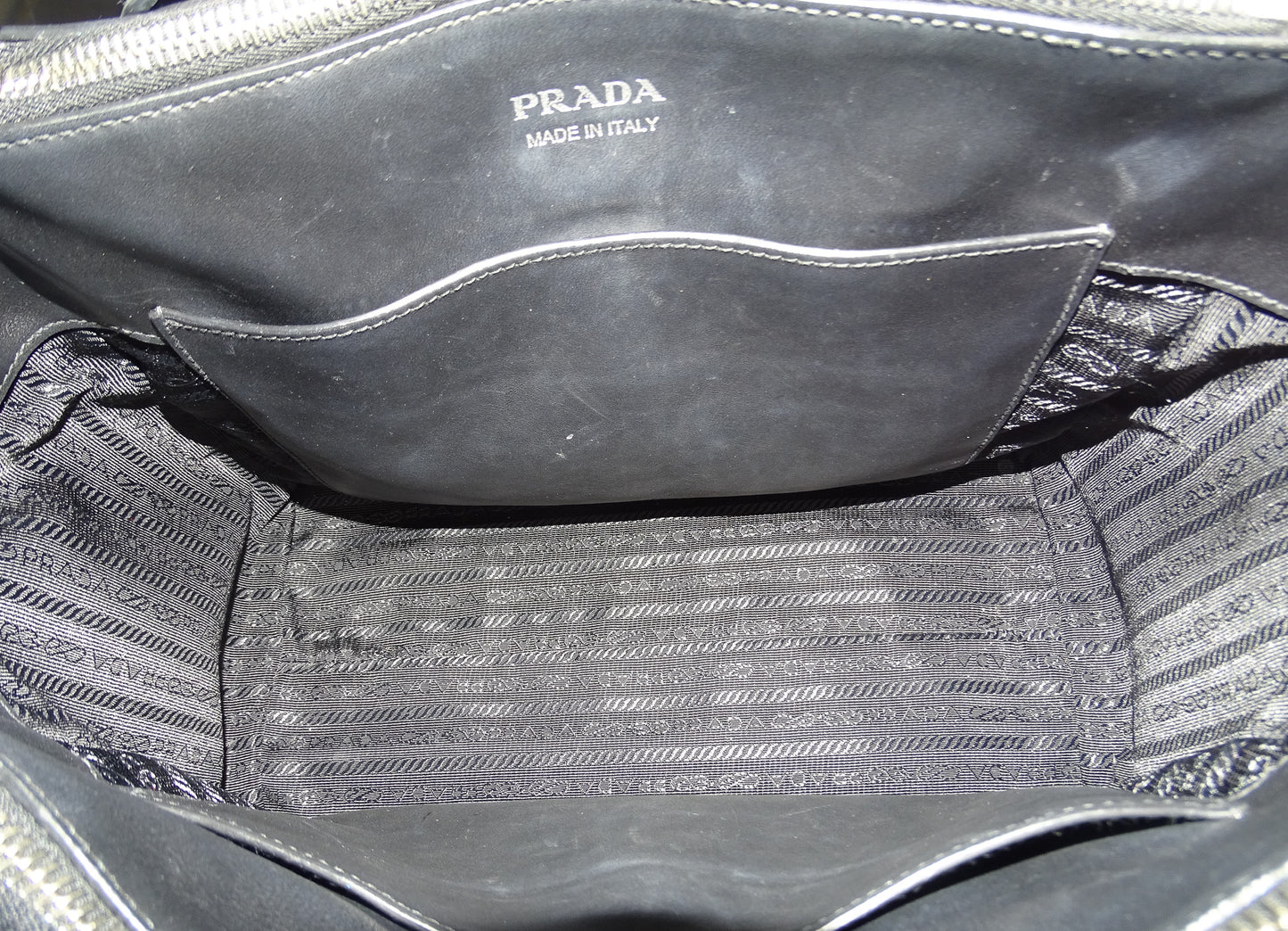 Prada Black Leather SHW Concept Tote with Strap