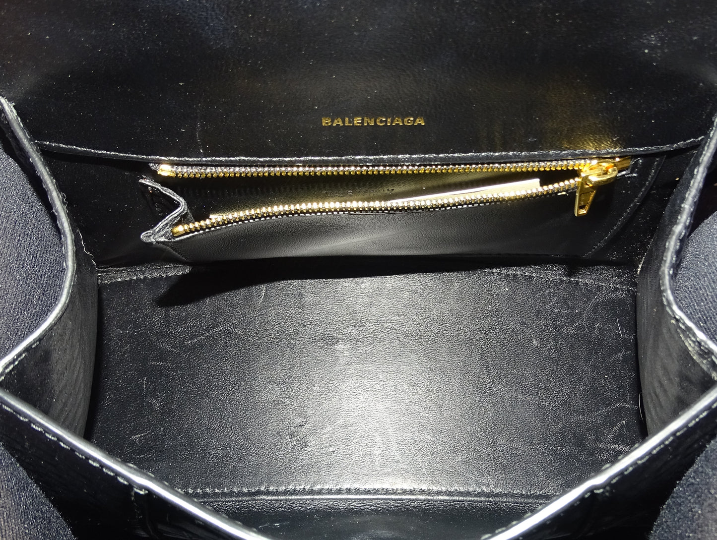 Balenciaga Hourglass Small Black Crocodile Embossed Leather GH RRP €2350