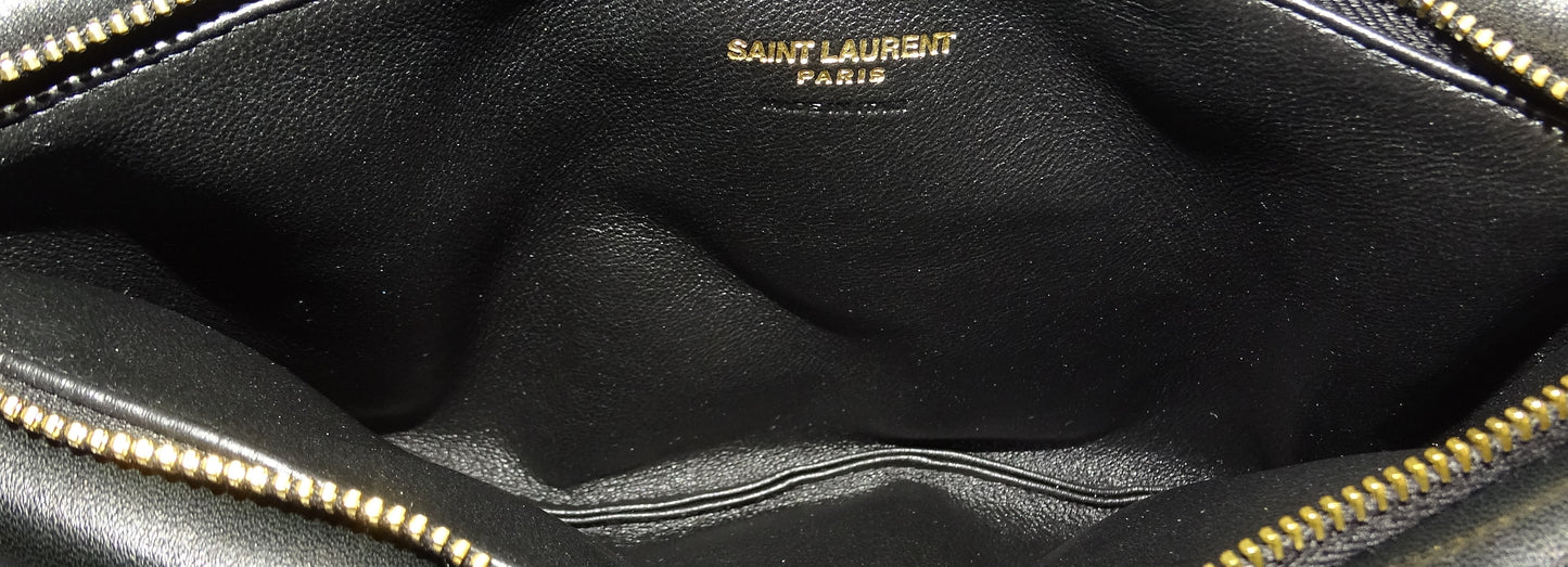 Saint Laurent Calypso Black Lambskin Small Pouch 2023