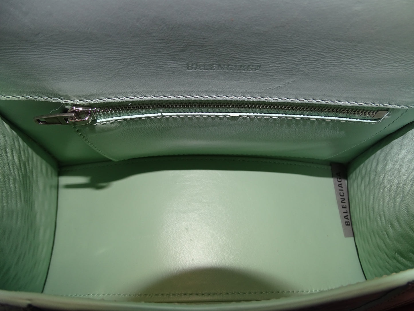 Balenciaga Mint Croc Embossed leather Small Hourglass