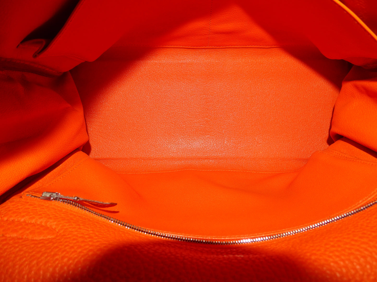 Hermes Kelly 32 Orange H Togo Leather Brushed Palladium Hardware (2001)