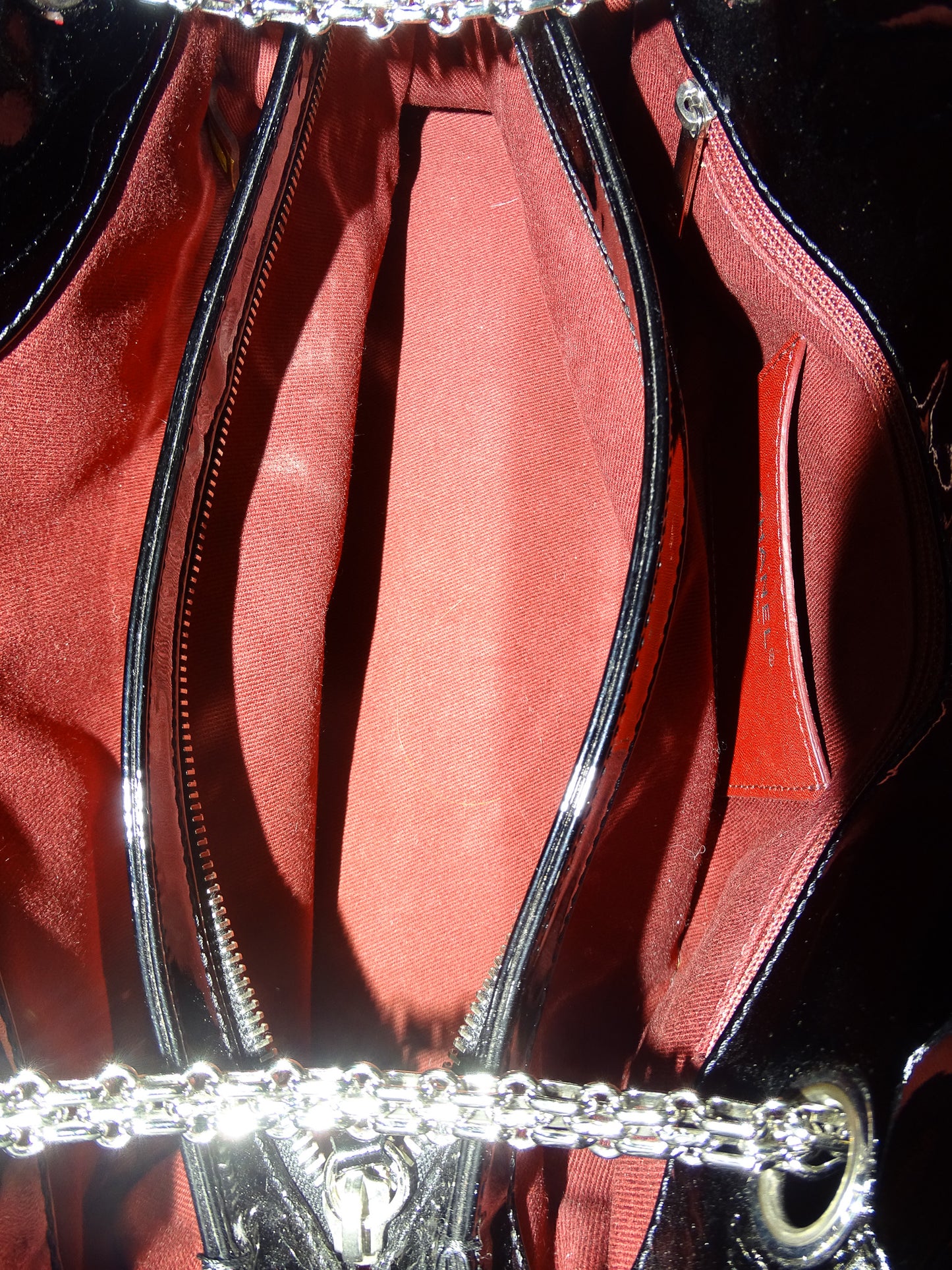Chanel Mademoiselle Bowling Bag Black Patent Leather SHW 2011