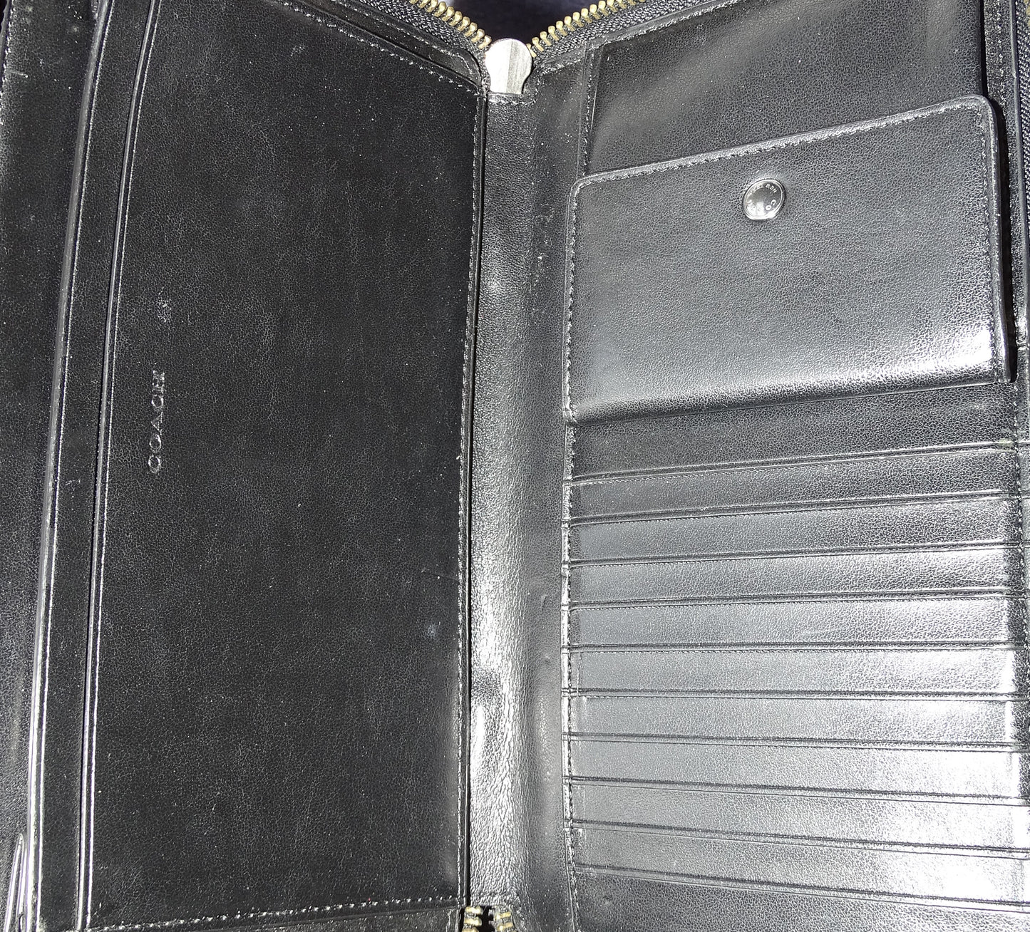 Coach Travel Wallet Black Signature