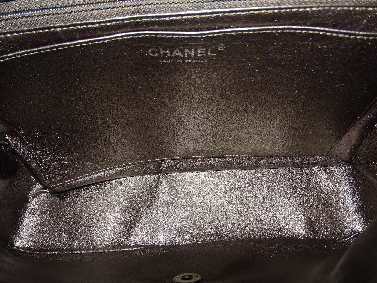 Chanel Jumbo Gunmetal Single Flap Lambskin 09/10