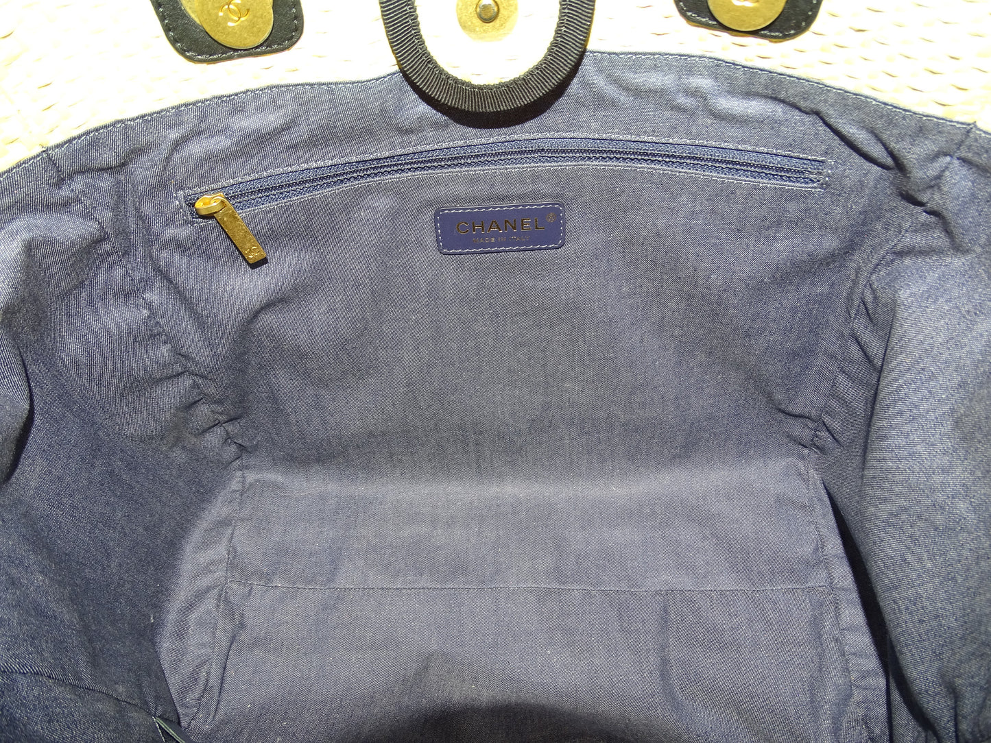 Chanel Raffia Deauville With Gold Chain Logo 30cm 2020