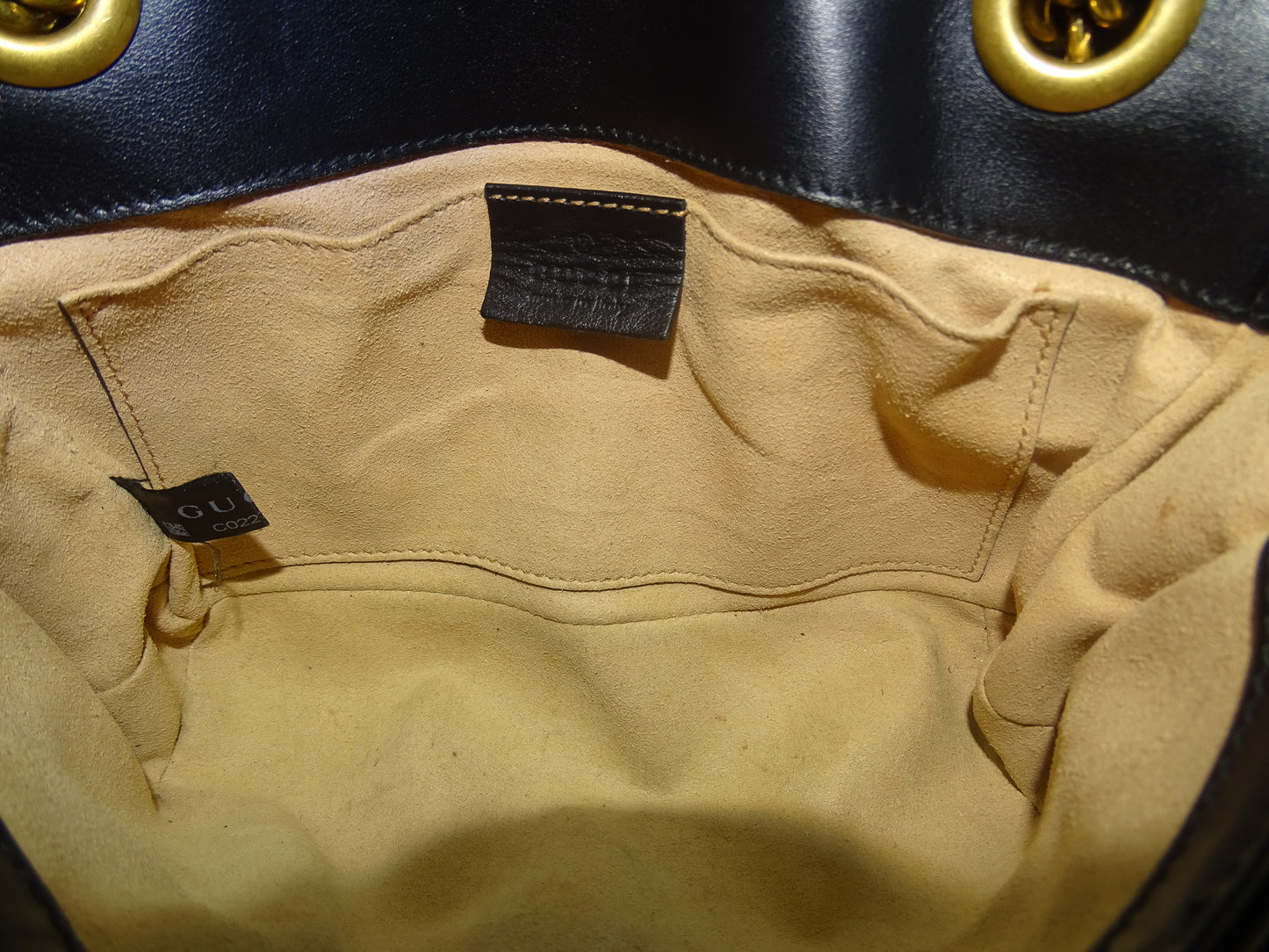 Gucci Black Matelasse Leather Mini Marmont Chain Flap Bag