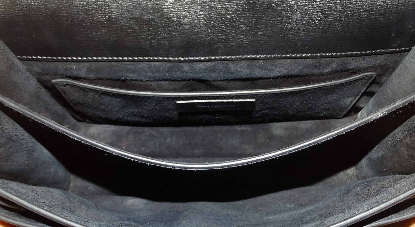 Saint Laurent Sunset Large Black Leather SHW