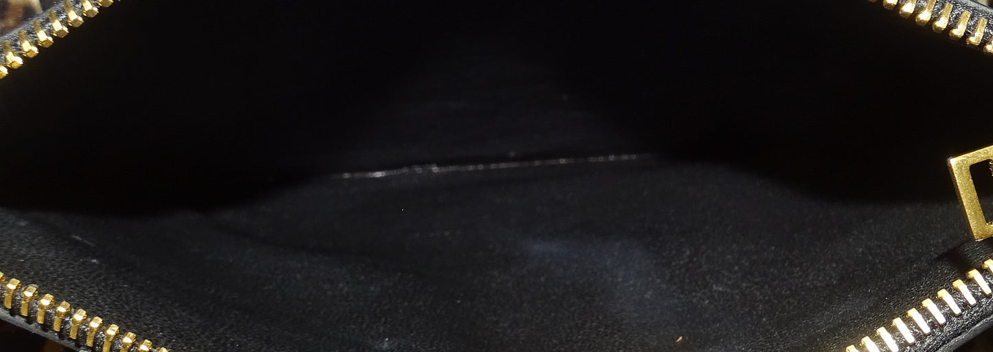 Saint Laurent Black Smooth Leather Paris Pouch With Zips GH