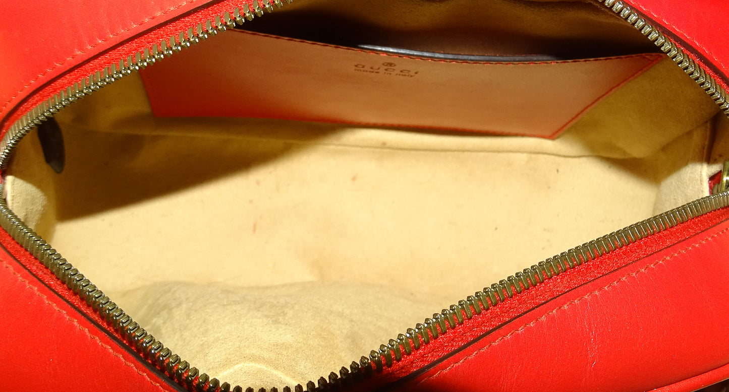 Gucci Marmont Small Camera Bag Red Chevron GH