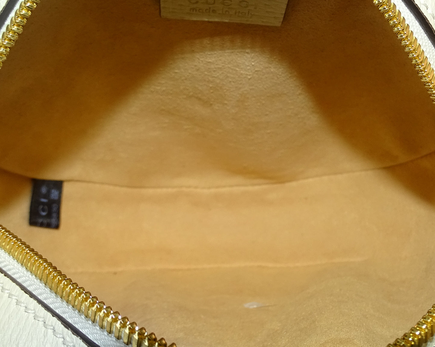 Gucci Ophidia Round Crossbody Bag Cream Leather