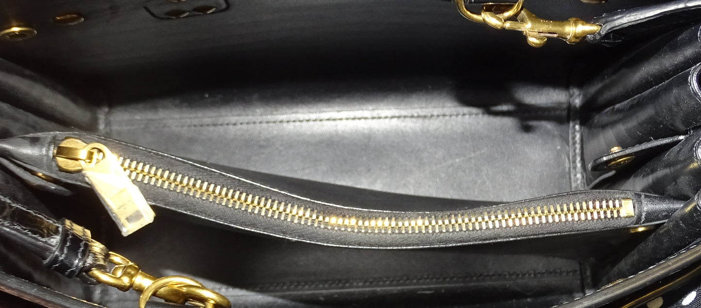 Saint Laurent Sac De Jour Baby Black Croc