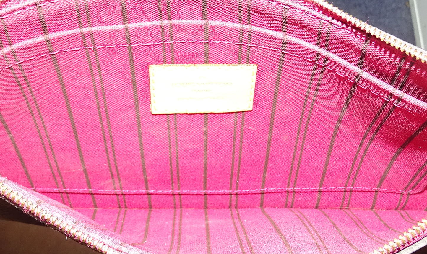 Louis Vuitton Neverfull Pochette Monogram & Fuschia CA3177