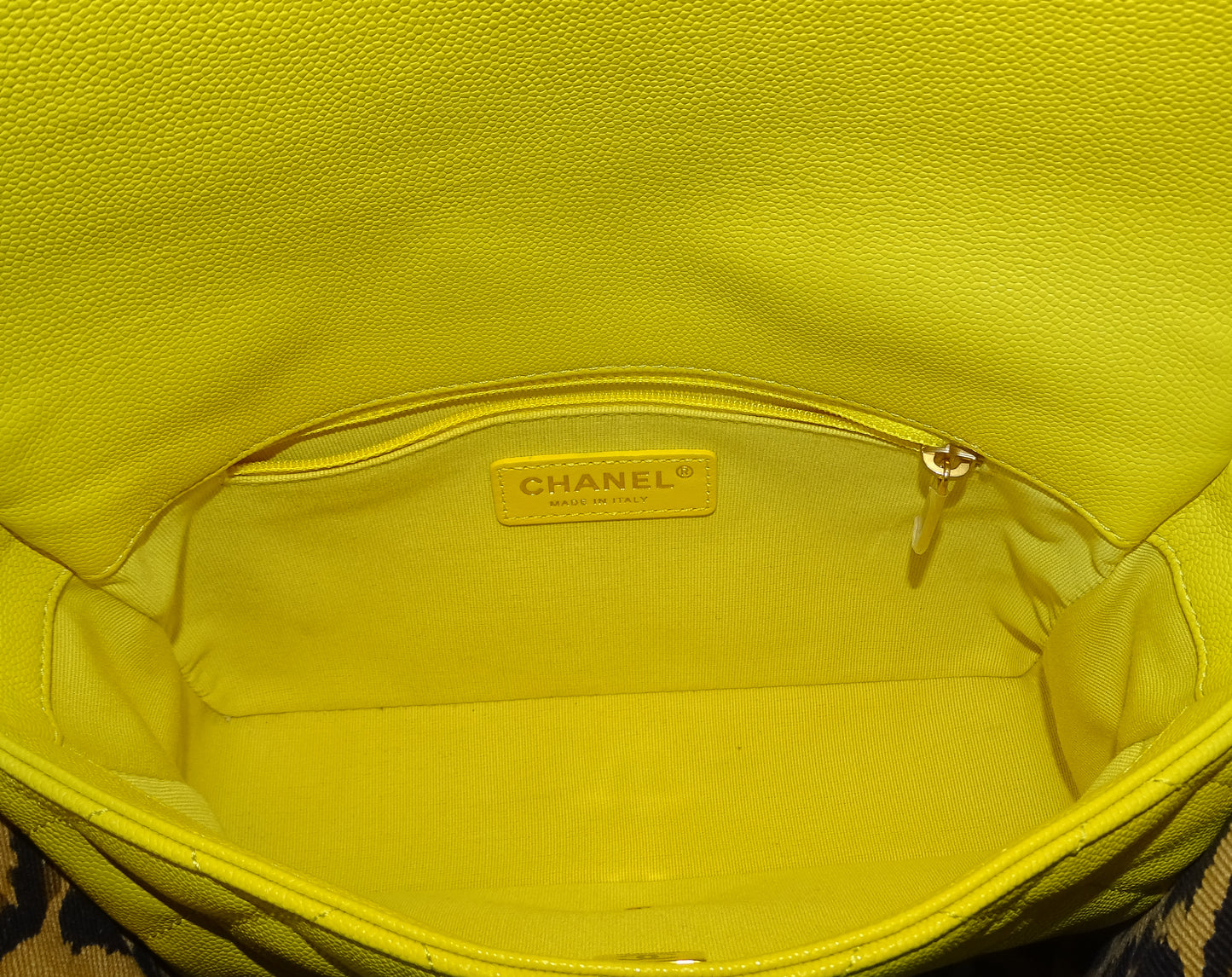 Chanel CC You Flap Bag Lime Caviar GHW (NFID)