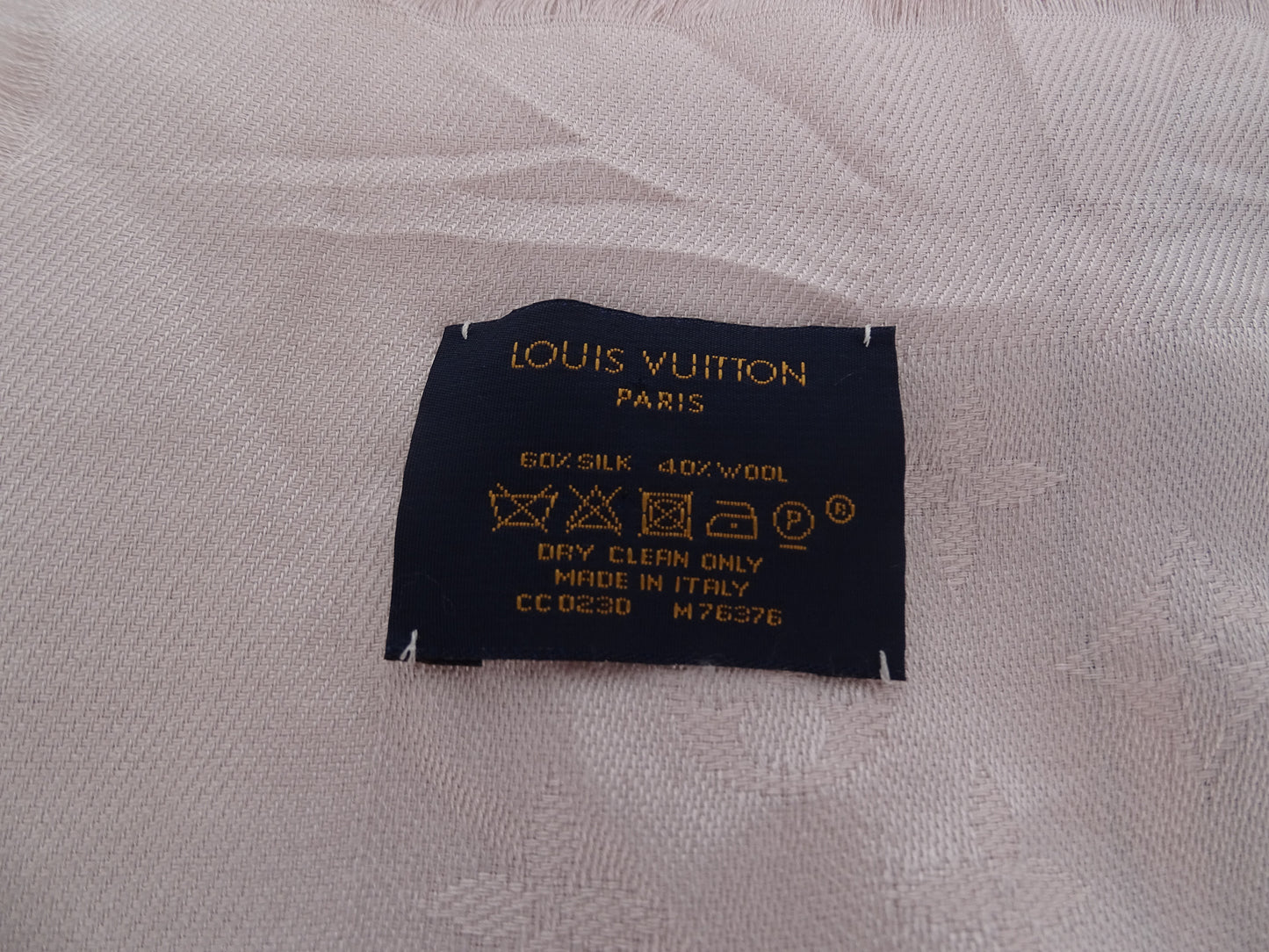 Louis Vuitton Lets Go Monogram Shawl Pink/Blue Silk and Wool