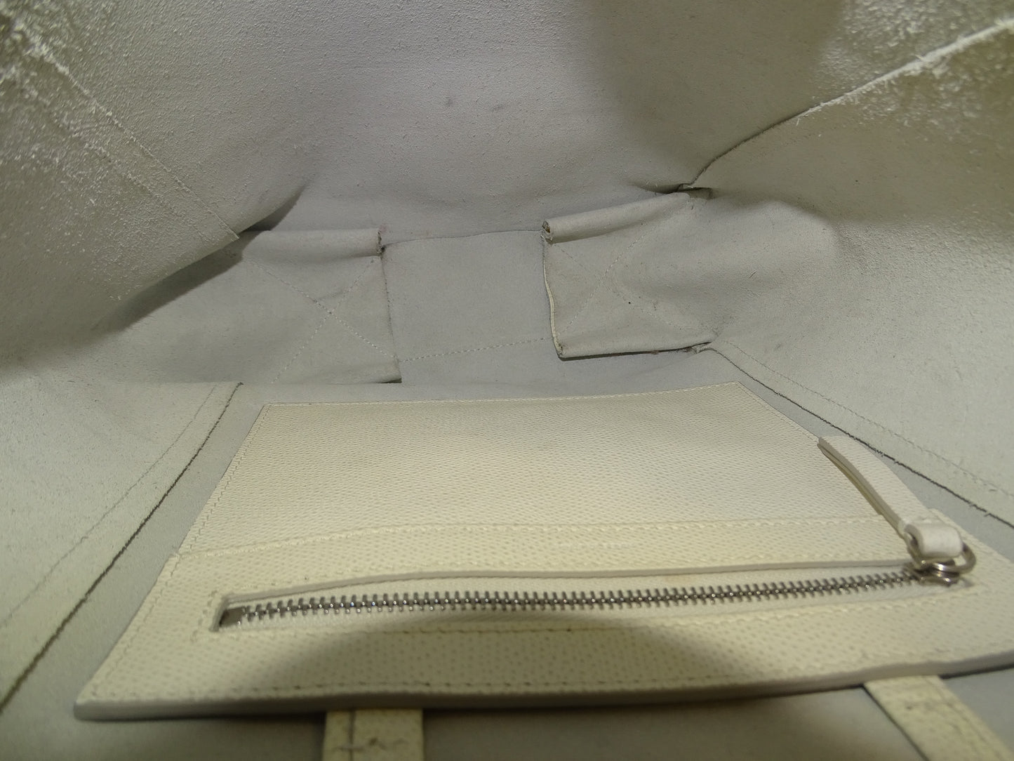 Celine Vertical Tote Bag White Leather