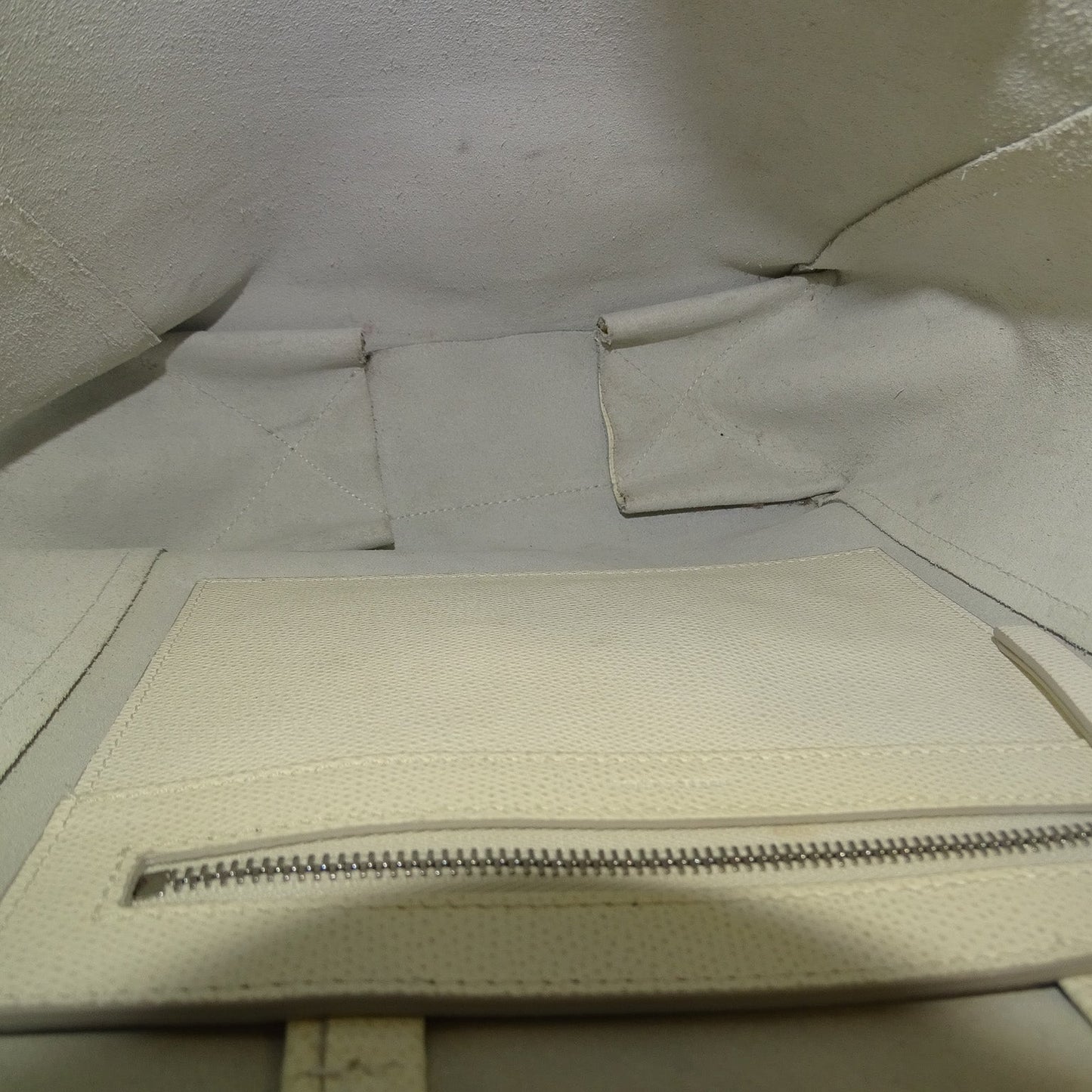 Celine Vertical Tote Bag White Leather