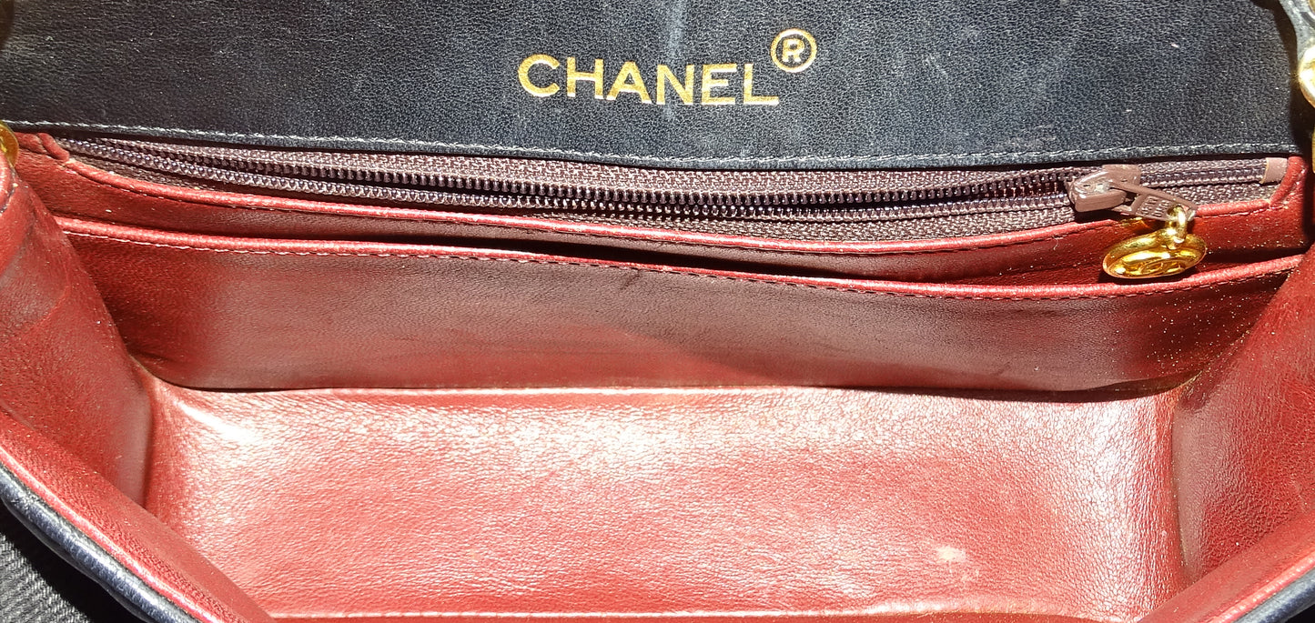 Chanel Half Moon Flap Bag Black Lambskin GHW 1989/91