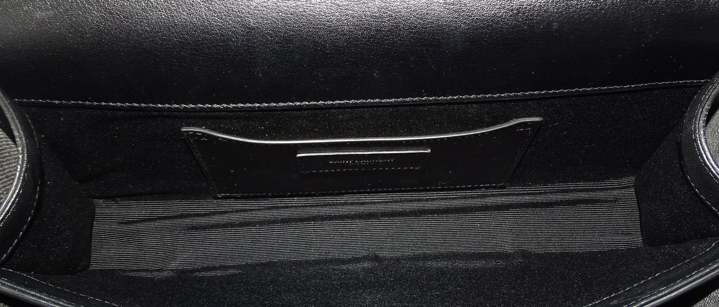 Saint Laurent Sunset Medium Black Leather SHW 2024