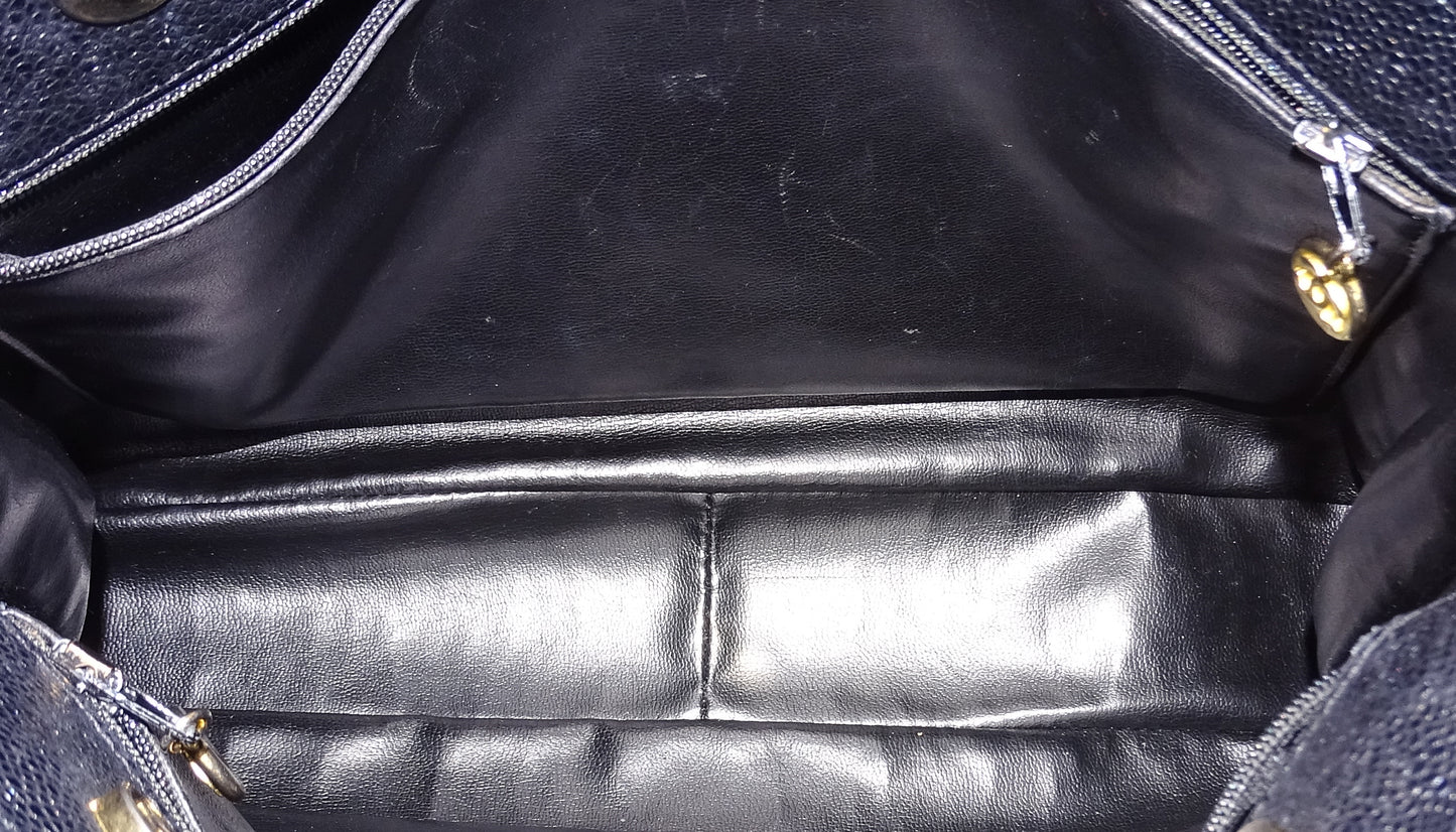 Chanel Coco Mark Shoulder Bag Vintage Black Caviar