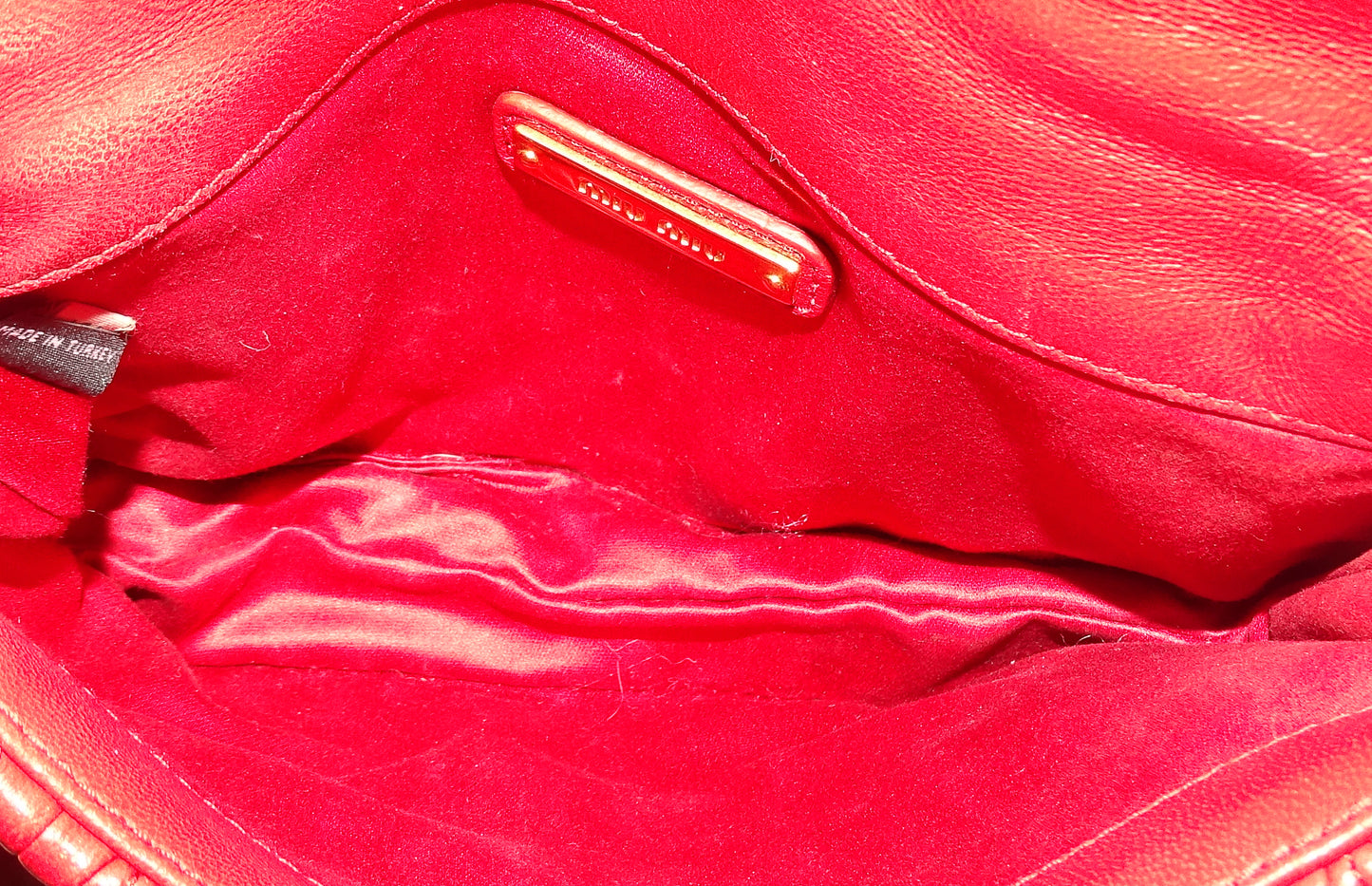 Miu Miu Flap Crossbody Red Matelasse SHW