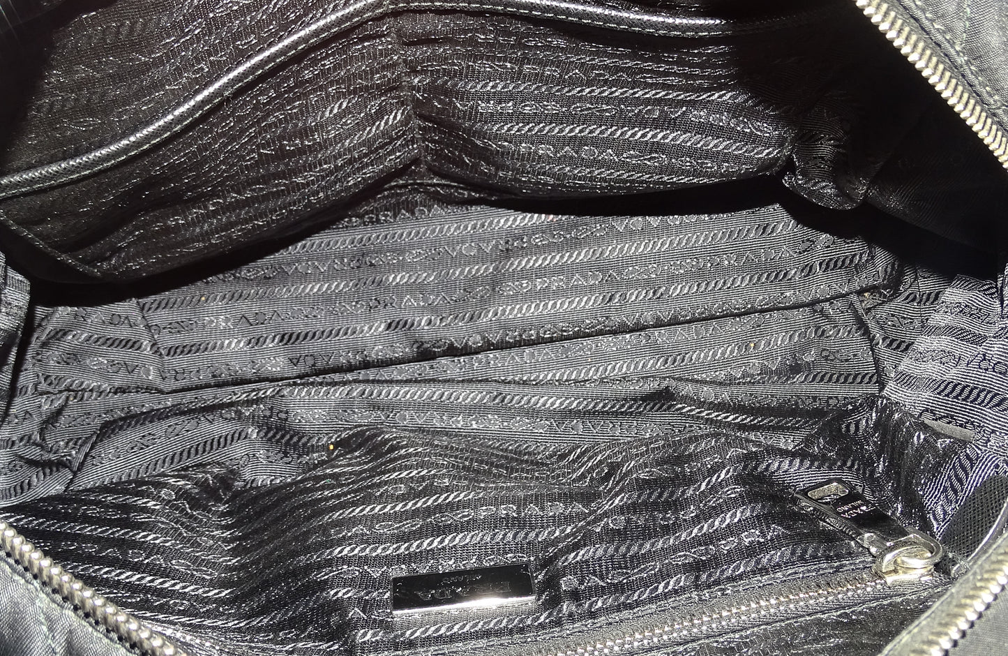 Prada Shoulder Bag Black Quilted Nylon SHW