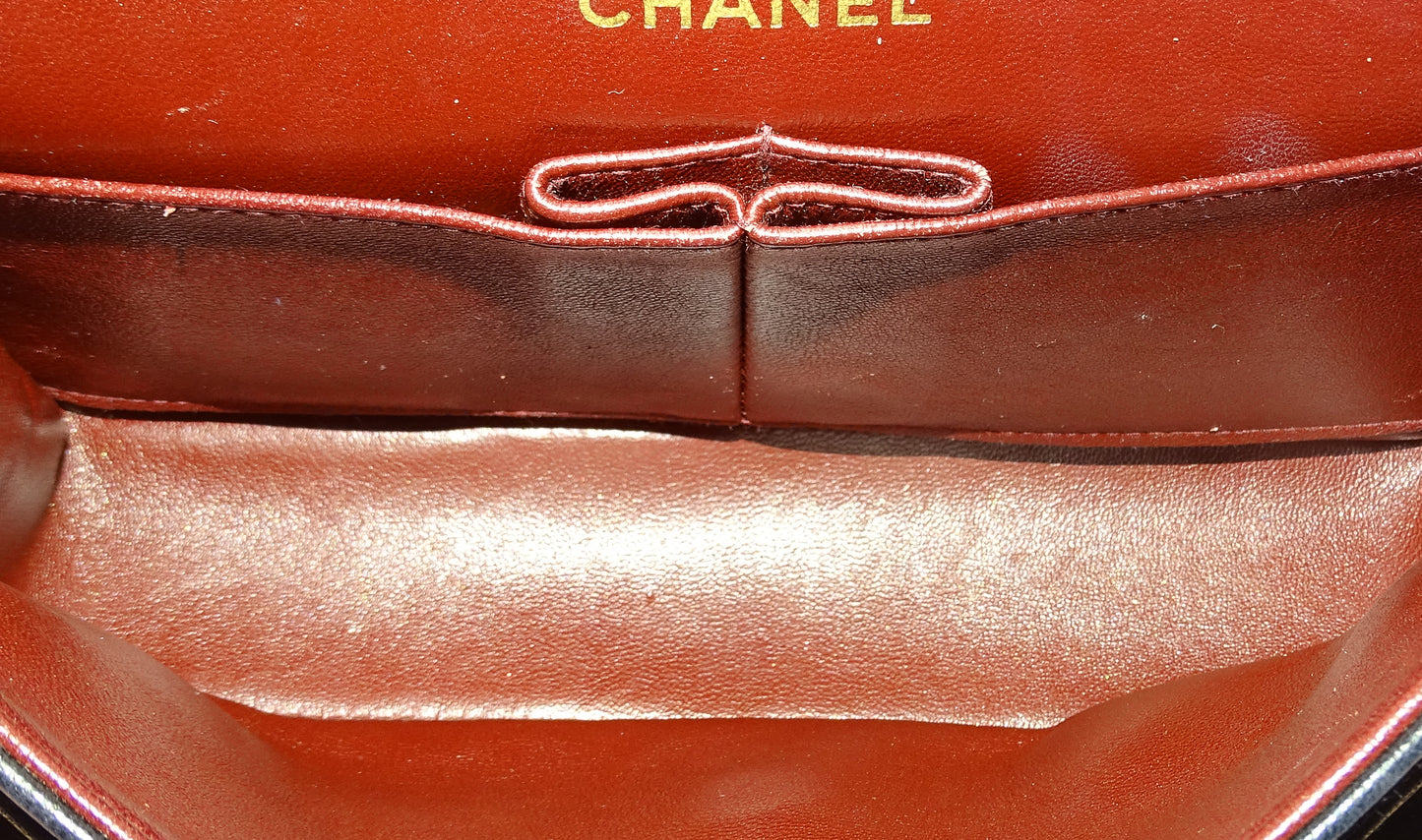 Chanel Vintage Black Lambskin Classic Flap 1989/91