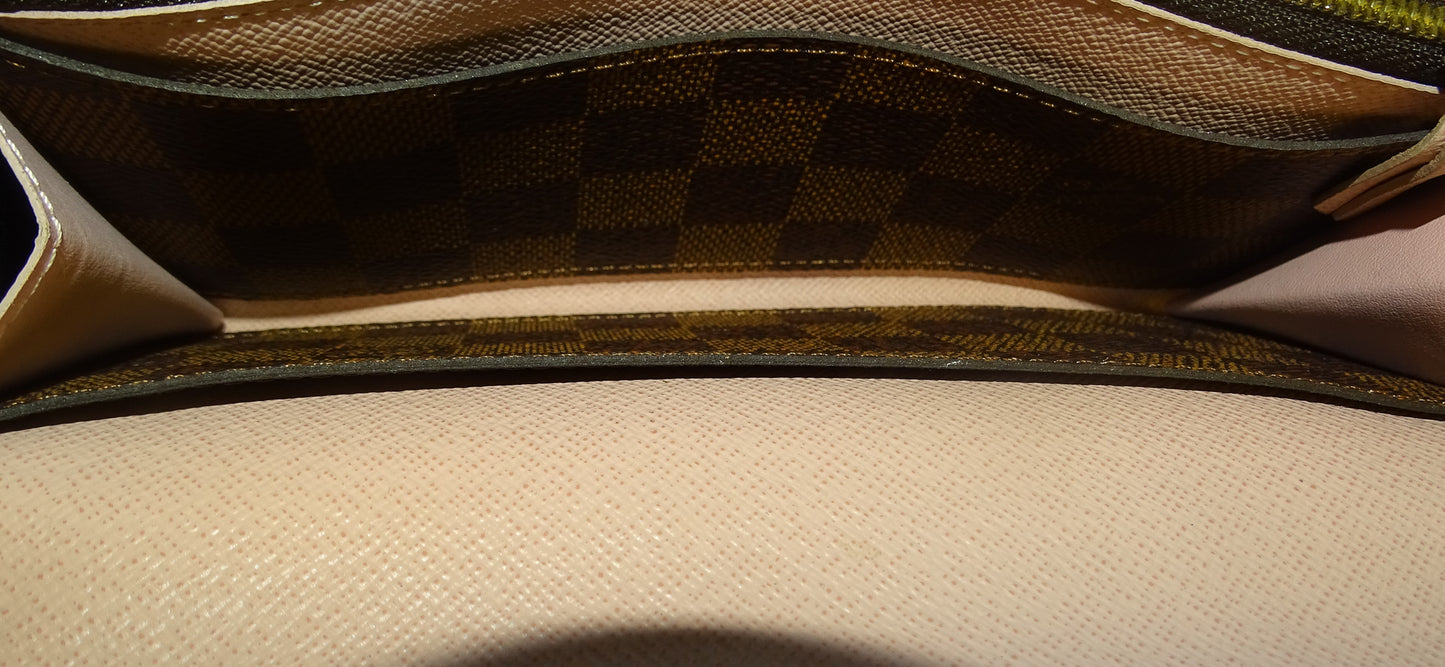 Louis Vuitton Emilie Wallet Damier Ebene & Rose Ballerine CA4188 (hotstamped LH)